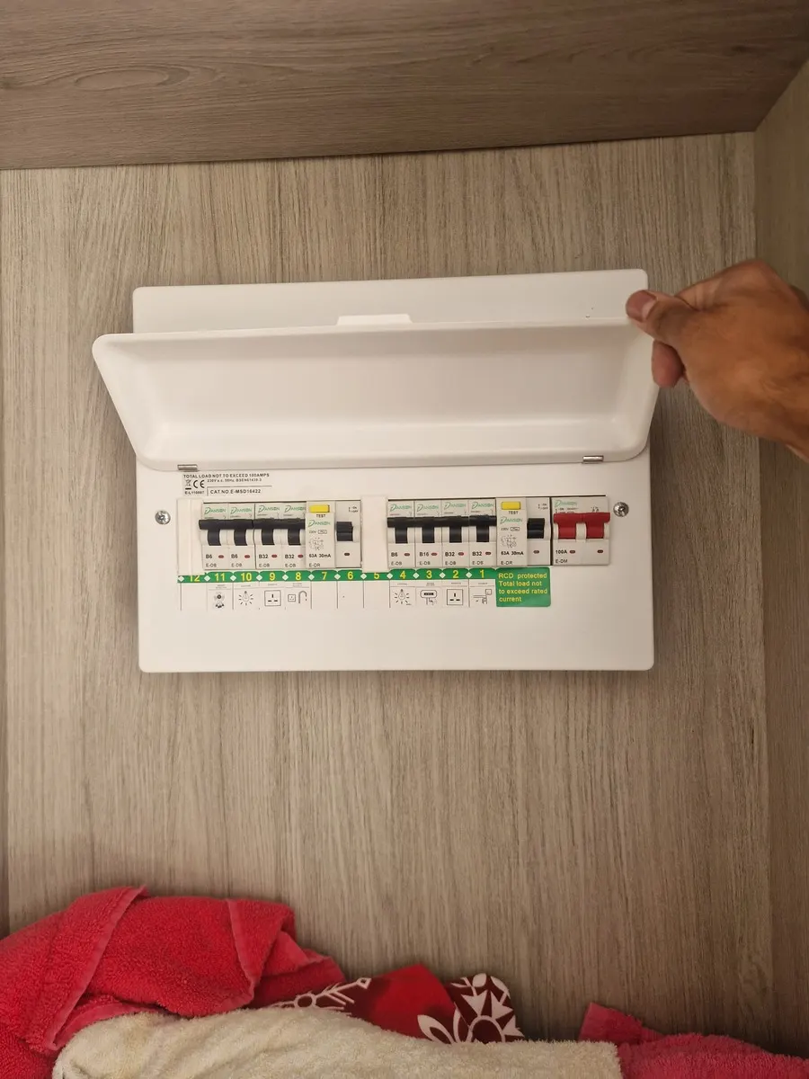 New full RCBO consumer unit installed as a Leeds EICR remedial, labelled circuits, backed by a written workmanship guarantee
